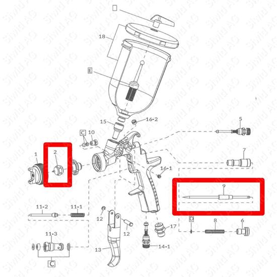 Bild von Düsensatz Fliessbecherpistole 1.5mm