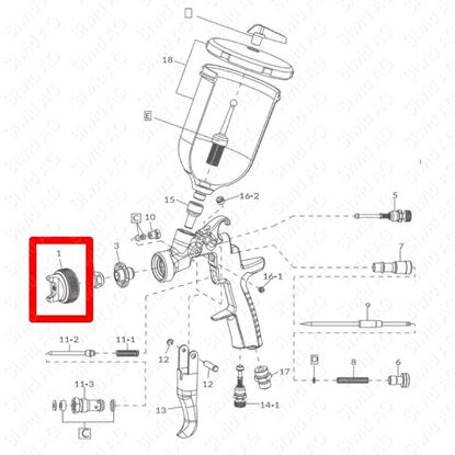 Bild von Luftkappe Fliessbecherpistole 3.0mm