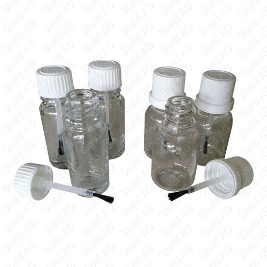 Bild von Farbmustergläsli rund mit Pinsel