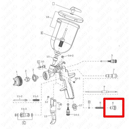 Bild von Farbnadel Einstellschraube Fliessbecherp