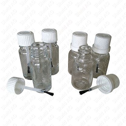 Bild von Farbmustergläsli rund mit Pinsel